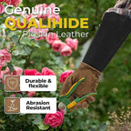 HANDLANDY Long Gardening Gloves for Men & Women, Pigskin Leather Rose Pruning Gloves, Breathable Thorn Proof Gauntlet Glove (Coffee Brown, S)