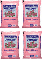 Coast of Maine Organic & Natural Planting Soil for Roses & Flowers - Premium Garden Soil w/Composted Manure, Sphagnum Peat Moss for Multi Use In Ground & Containers - Enhanced Drainage (20 Qt)