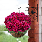 6 Bundles Artificial Geranium Flowers for Outdoors, Realistic Silk Geraniums Fake Flowers UV Resistant Faux Plants for Porch Front Door Planter Patio Balcony Outside Decor (Fuchsia)