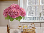 ZYTUYO 20" Real Touch Magenta Hydrangeas 4PCS Artificial Hydrangeas Latex Faux Flowers with Long Stem for Spring Living Room Home Table Centerpiece Kitchen Wedding Party Xmas Floral Decoration