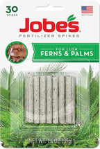 Jobe's Plant Food Fertilizer Spikes, Easy Plant Care for All Ferns and Palm Plants, 30 Count