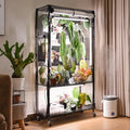 Bstrip Indoor Greenhouse Cabinet with Pegboard, Indoor Greenhouse with 4 Pack 96W Full Spectrum Grow Light for Indoor Plant, Foliage Plants, 29.5"x13.8"x59"