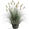 FloraFairy 3ft Onion Grass, Extra Lush Artificial Plant and Greenery, Fake Floor Plants Indoor Outdoor, Potted Faux Green Bristlegrass with Spikes, Horsetail Reed Grass, House Decorative