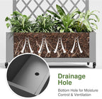 Casaphoria Metal Raised Garden Bed with Trellis and Wheels, 72"x35"x16" Arched Planter Box for Climbing Plants, Vegetables & Vines, Features Drainage Holes and Privacy Screen (Grey-Laurence)