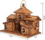 COLEBA Bird Houses for Outside,Outdoor 5 Hole Bird House Room for 5 Bird Families Bluebird Finch Cardinals Hanging Birdhouse for Garden