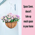 LaLaGreen Hanging Planters with Coco Liners (12 Inch, 3 Pack) Hanging Baskets for Plant Outdoor, Hanging Plant Pot Flower Metal Wire Round Holder Hanger Hook Chain Deck Porch Garden Balcony Boho Decor