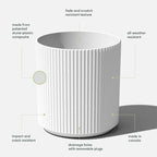 Veradek Round Demi Planter Pots for Indoor/Outdoor Garden Use | Made from Plastic - Concrete Mix with Drainage Holes | Perfect for Small to Large Succulent Plants, Flowers, Modern Interior Plants