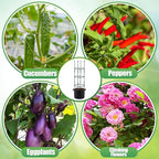 3 Sets Tomato Cages with 10-Gallon Sturdy Grow Bags, 48.5" Planter Support Trellis Pots Kit for Garden, Flowers Vegetable Cages for Cucumbers Eggplants Vertical Climbing Plants Vines
