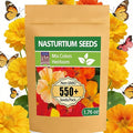 LUOJIBIE Nasturtium Seeds, 550+ Mixed Colors Large Blooms Seeds Bulk Pack, Nasturtium Seeds for Planting 2026, High Germination Non-GMO, Wildflower Seeds for Planting Indoor Outdoor, Open Pollinated
