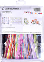 Thea Gouverneur - Counted Cross Stitch Kit - American Wild Flowers - Aida Black - 16 Count - Embroidery Kit for Adults - DMC Embroidery Threads and Other Cross Stitch Supplies Included - 554.05