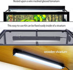 REPTI ZOO 8W Reptile T5 HO UVB Lighting Combo Kit, Light Fixture Reptile Terrarium Hood, with Detachable Curved Reflector and 1pc Desert 10.0 UVB T5 Lamp, ETL certificated