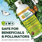 Neem Oil Spray for Plants with Peppermint Oil – for Indoor & Outdoor Plants, Gardens, & Houseplants– Best Value Refill 16 oz Concentrate Makes 2 Gallon RTU