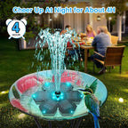 Solar Fountain Snowflake Style, 2025 Upgrade 3.5W Solar Bird Bath Fountains, Solar Powered Water Fountain with 2000mAh Battery, LED Lights, 7 Nozzles for Hummingbird, Garden, Pool, and Pond