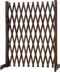 MyGift Expandable Garden Trellis, Solid Wood Freestanding Lattice Panels for Outside, Decorative Lattice Fence Trellis for Climbing Plants Outdoor, Brown