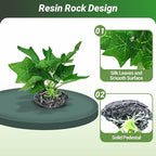 GOZILLA Silk Fish Tank Plants,Reptile Artificial Plant,Reptile Plants for Terrarium,Aquarium Decorations Accessories Set,Resin Pedestal Silk Aquarium Plant for Fish Tank.(4PCS/B-Set)