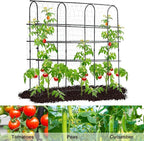 OTOSUNNY Garden Trellis for Climbing Plants Outdoor, 6 FT Tall Arch Tunnel, Metal A-Frame Plant Support with Trellis Netting Vegetable Fruit Flower, Cucumber Trellis for Garden Raised Bed