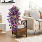 Fake Hanging Plants, Faux Hanging Plant Artificial Greenery for Living Room Bedroom Boho Wall Shelf Indoor Outdoor Decor (4-Pack, Purple Pink Morning Glory)