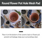50PCS 4"/10cm Round Flower Pot Hole Mesh Pad, Plastic Plant Pot Mesh Hole Cover, Bonsai Bottom Grid Mat Pad for Garden Prevent Soil Loss