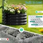 DoCred 3 in 1 Galvanized Raised Garden Bed, 2Pcs Garden Planter Box with 87" H Trellis for Climbing Plants, Outdoor Gardening Raised Beds with Climbing Net for Fruits, Vegetables, Flower (Black)
