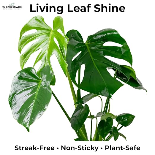 GardenWise Leaf Shine Spray for Indoor Plants – Plant Leaf Cleaner & Shine for Real House Plants – Fragrance-Free, Non-Sticky, Streak-Free Finish, 16 fl oz