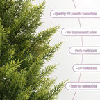 Set of 2 3FT Artificial Cedar Topiary Trees with Thickened Ground Spike, UV Resistant Faux Evergreen Bushes Fake Cypress Shrubs for Indoor Outdoor Front Porch Garden Decor