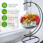 Creations by Nathalie DIY 5" DIY Globe Terrarium Kit - Build Your Own Glass Terrarium for Adults & Teens with Moss, Crystals, Tools & Decorative Figurine - Mini Ecosystem (Plant Not Included)
