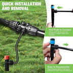 230FT Drip Irrigation System for Garden with 40 Nozzles & Emitters, Garden Watering System with 1/2" & 1/4" Tube and Barbed Fittings - Adjustable Sprinklers Kit for Greenhouse, Lawn, Raised Bed