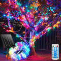 LairtPOW Solar Rope Lights 98FT Waterproof 300LEDs, Rechargeable Solar String Light with Remote Control,Outdoor Palm Tree Holiday Lights for Pathway Pool Patio Party Garden Yard Balcony (Multi Color)