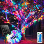 LairtPOW Solar Rope Lights 98FT Waterproof 300LEDs, Rechargeable Solar String Light with Remote Control,Outdoor Palm Tree Holiday Lights for Pathway Pool Patio Party Garden Yard Balcony (Multi Color)