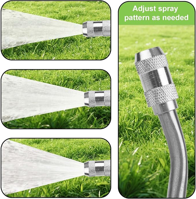 44" Sprayer Wand Replacement Kit, Stainless Steel Watering Lance with 1/4", 3/8", 1/2" Quick Connectors, Brass Barbs & Hose Clamps Adjustable Nozzle Universal Garden Pressure Pump Spray Accessories