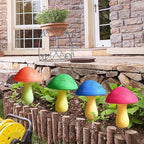 Solar Garden Decor Lights 8 Crack Mushrooms Outdoor Decor Stake Lights, Waterproof Solar Pathway Light Gardening Gifts for Garden Gnomes Backyard Flower Bed Christmas Decorations