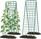 2 Pack Cucumber Trellis, 71" High Foldable A-Frame Garden Trellis for Raised Bed Garden Grow Support with Plant Support Clips Ties for Cucumber,Tomato, Climbing Plants and Flowers