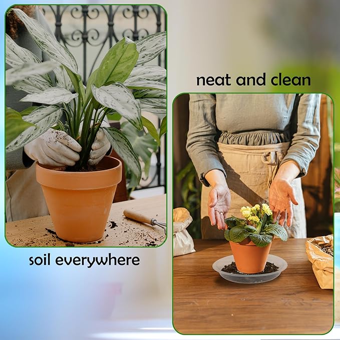 12 Pack 12 Inch Round Plant Saucers for Less 10 Inch Pot Indoors Outdoors Plant Trays for Pots Planter Saucer Plastic Drip Tray Planter Water Tray(Clear, 12"(12pcs))