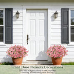 16PCS Fake Flowers for Outdoors, Realistic Fake Artificial Flowers for Outside, No Fade Faux Eucalyptus Plants for Outdoor Planter, Window Box, Hanging Basket - Porch Patio Garden Decor