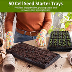 Vesici 20 Pack Seed Starter Trays, 50 Cell Seedling Trays with 1020 Flat Tray, Deep Plug Nursery Plant Pots for Germination, Water Collection, Indoor Outdoor Seed Starting & Transplanting