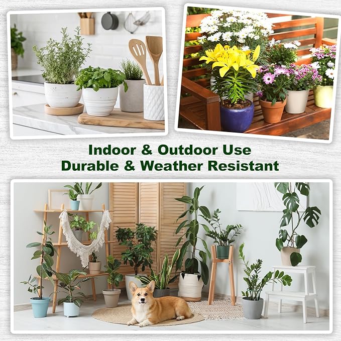 6pcs Plant Pot Grids, 16 in Thickened Plastic Plant Pot Cover Cat Digging Stopper with Stakes, Plant Protector from Cats Indoor, Potted Guard Cover Easy to Cut Anti Digging for Dogs