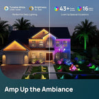 Linkind Smart Solar Spot Lights Outdoor SL5C, Solar Lights Outdoor Spotlight Cool/Warm White/Color Changing, APP/Voice Control IP67 Landscape Lighting for Yard, Garden, Pathway(4 Pack)