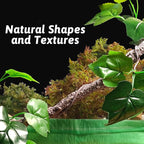 VCEPJH Reptile Climbing Branch Decor 2 Pcs Bendable Jungle Vine with Suction Cup Terrarium Plant Decoration for Gecko Bearded Dragons, Snake,Frogs, Chameleons Cage Accessories (U)