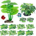 CousDUoBe 12 Pcs Betta Fish Tank Decor，Silk Aquarium Plants Green Fish Tanks Decoration Plants, Aquarium Decorations Green Plants