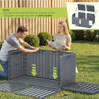 Devoko 100 Gallon Outdoor Storage Box, Waterproof Resin Deck Box for Patio Furniture, Lockable Container for Garden Cushions & Pool Supplies (Gray, 100 Gallon)