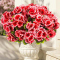 lovemoon 16 Pcs Artificial Geranium Plant Realistic Silk Flowers for Outside UV Resistant Faux Geraniums Flowers for Indoor Outdoor Home Garden Office Decoration (16, Peach)