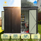 Patiowell 8x4 FT Outdoor Storage Shed with 3 Lockable Doors, Metal Garden Tool Sheds with Sloping Roof, Outdoor Utility Shed for Backyard Patio Lawn, Black
