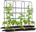 OTOSUNNY Garden Trellis for Climbing Plants Outdoor, 6 FT Tall Arch Tunnel, Metal A-Frame Plant Support with Trellis Netting Vegetable Fruit Flower, Cucumber Trellis for Garden Raised Bed
