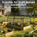 Decoroca 4x2ft Chicken Wire Plant Protectors - Crop Cage with Flip-Top&10 Ground Stakes, Outdoor Plant Protection Cage Keep Animals Out of Your Vegetable Garden - Suitable for 4x2ft Raised Garden Bed