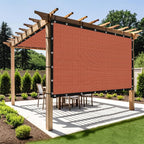 Shade&Beyond Customized Size 4' X 24' Shade Cloth with Grommets, 90% UV Protection UV Protection Mesh Tarp Sun Screens for Patio GN01, Rust Red