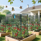 10 Pack Wire Plant Protector with Cover, 16"x12" Detachable Metal Plant Protectors Mesh, Garden Plant Protectors for Shrubs Flowers Vegetables to Keep Rabbit & Chicken Animals Out