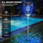 Solar Bug Zapper Outdoor, Jinyeda 4200V Mosquito Zapper with RGB Projector & Flame Lights, Cordless Mosquito Killer, USB Rechargeable Fly Insect Trap Waterproof Lighting Decor for Patio, Garden, Yard