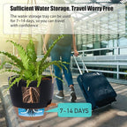 SwinDuck 8 inch Hanging Planters, 2 Pack Self Watering Hanging Pots with 20oZ Deep Reservoir for Indoor Outdoor Plants Flowers, Black with Brown