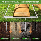 Manual Lawn Aerator Spike Tool, Semi-Assembled, Non-Clogging Spike Aerator with 4 Steel Spikes, Ergonomic Handle & Reinforced Welding for Compacted Soil Loosening & Yard Aeration - Green