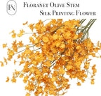 6 PCS Long 36" Artificial Flower Dancing Orchid Stems w Stretching Branches Design & Fake Silk Petals for Indoor Home Decoration Shop Office Decor Floral Arrangement Living Room Garden Party (Orange)